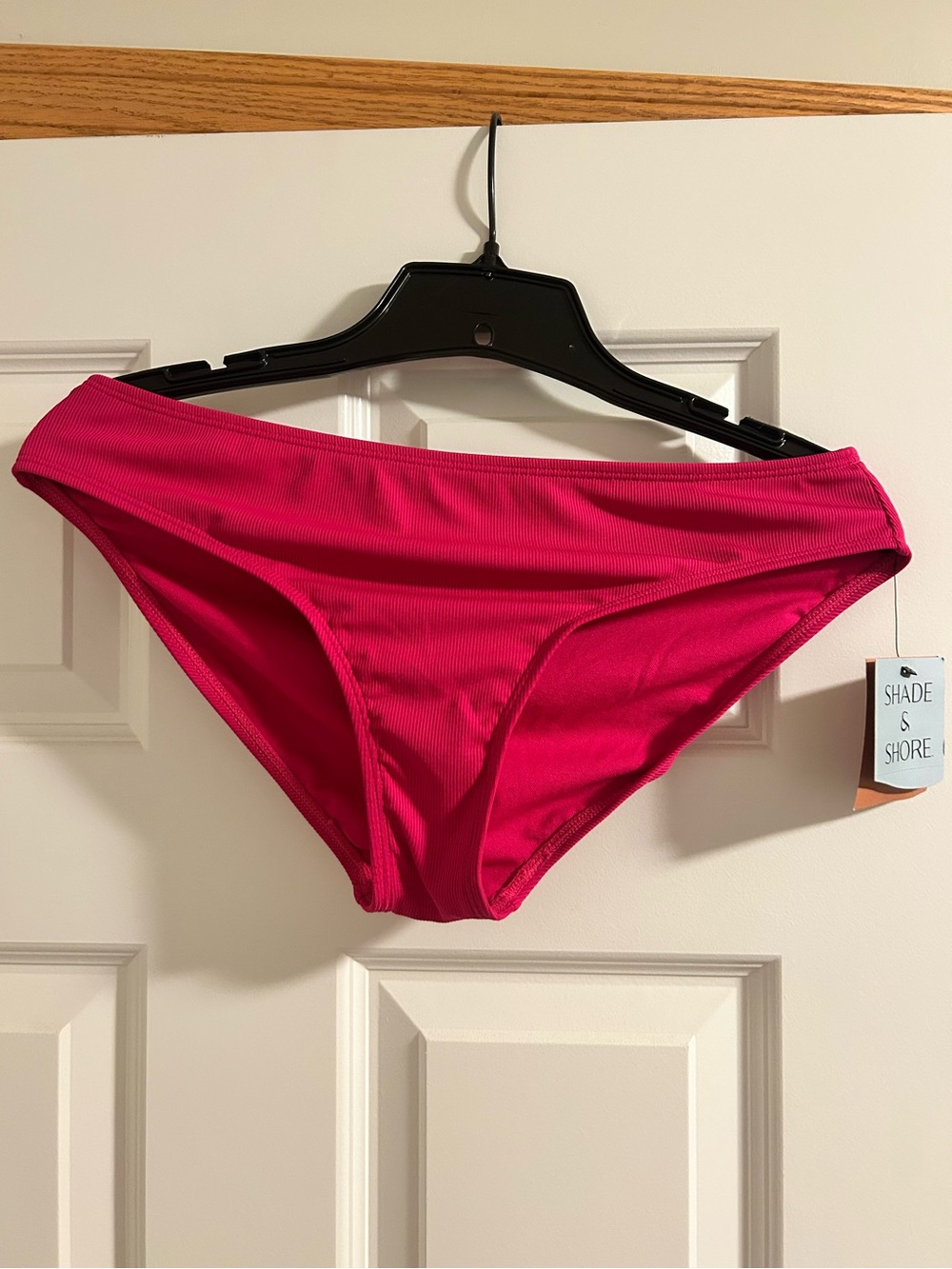 Shade & Shore Vibrant Pink Ribbed Bikini SET
